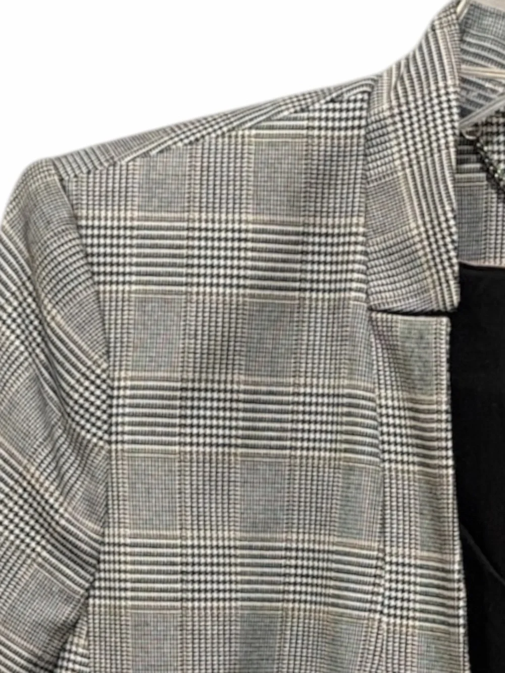 White House Black Market Glen Plaid Blazer Size 6 Tailored Double Button Chic - Picture 3 of 10